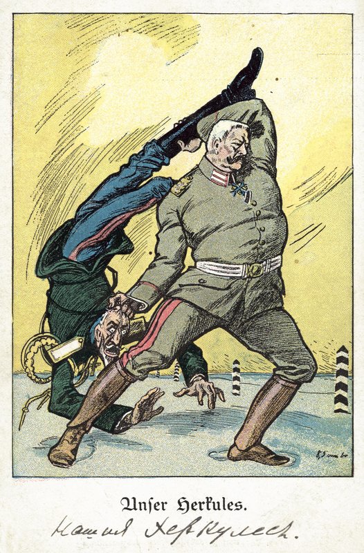 Vår Hercules (farge litho) av German School