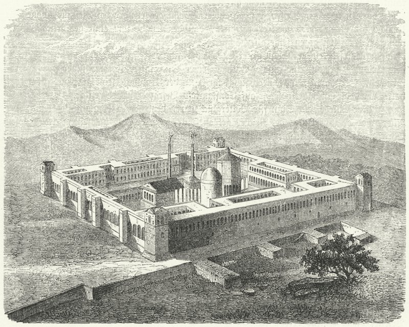 Diokletians palass i Salona, hovedstaden i den romerske provinsen Dalmatia (gravering) av German School