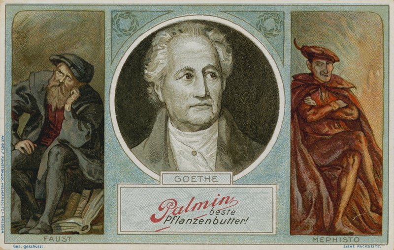 Palmin byttekort med et bilde av Goethe av German School