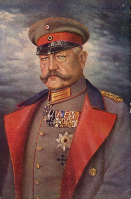 Paul von Hindenburg (fargelitografi) av German School