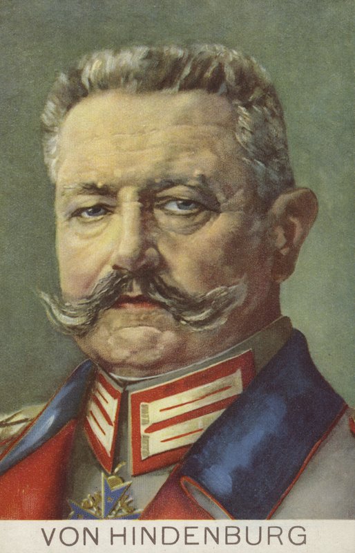 Paul von Hindenburg , tysk feltmarskalk og politiker (farge litho) av German School