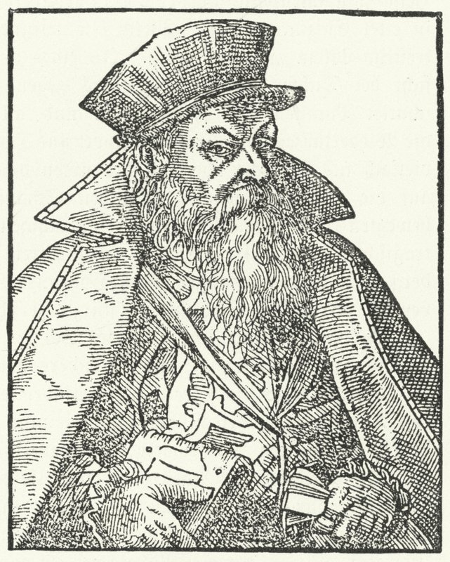 Philipp Nikodemus Frischlin , tysk dramatiker (gravering) av German School