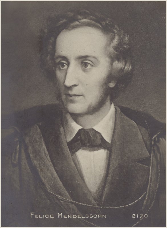 Portrett av Felix Mendelssohn av German School