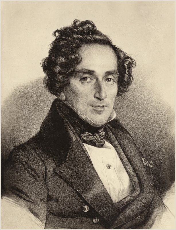 Portrett av Giacomo Meyerbeer av German School