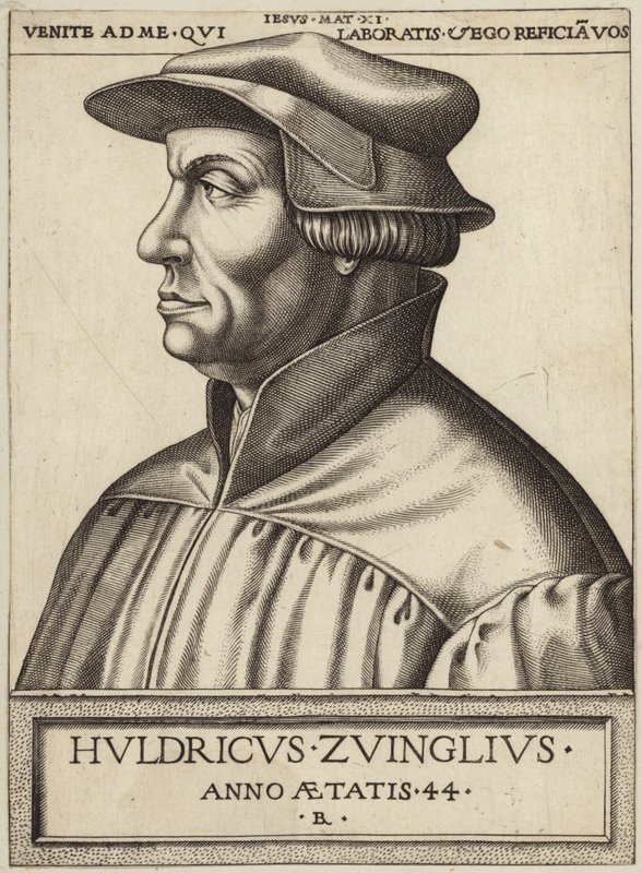 Portrett av Huldrych Zwingli av German School