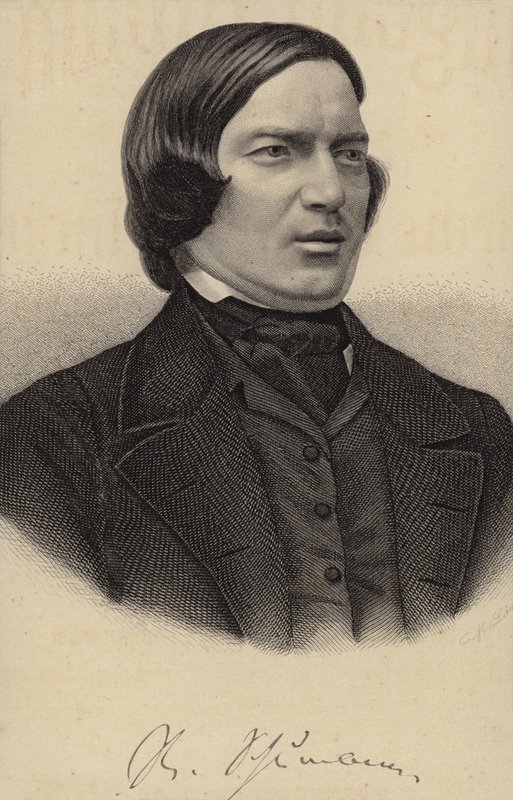 Portrett av Robert Schumann av German School