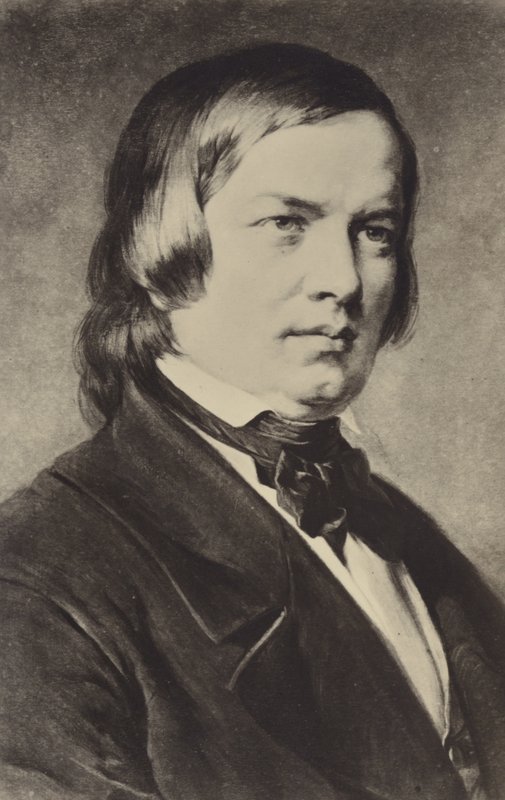 Portrett av Robert Schumann av German School