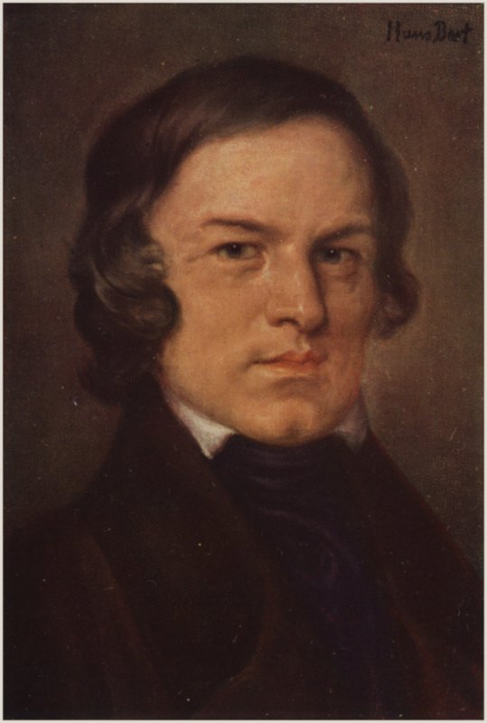 Portrett av Robert Schumann av German School