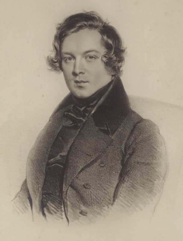 Portrett av Robert Schumann av German School