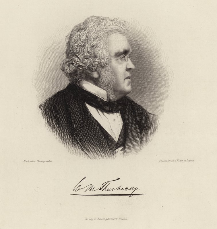 Portrett av William Makepeace Thackeray av German School