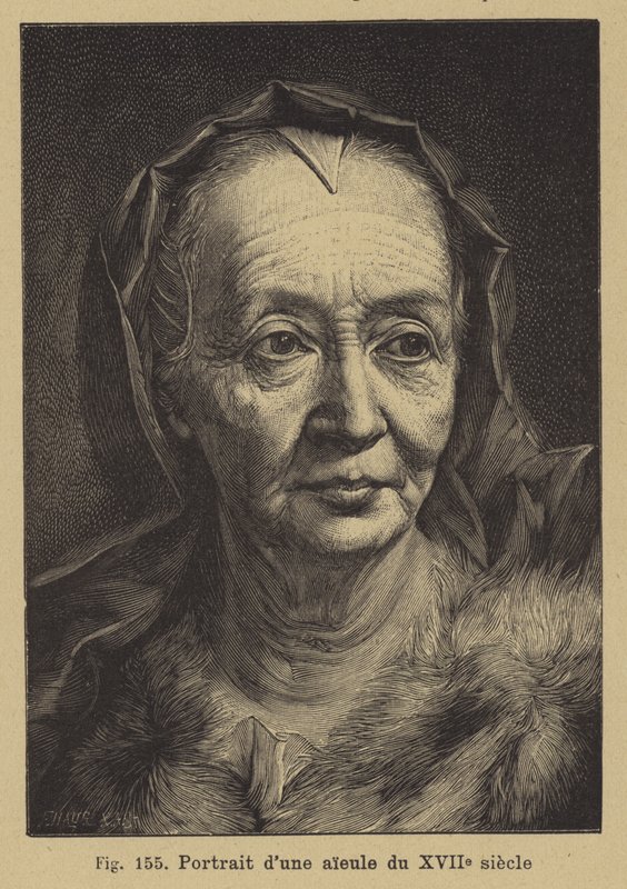 Portrett av en bestemor fra 1600-tallet av German School
