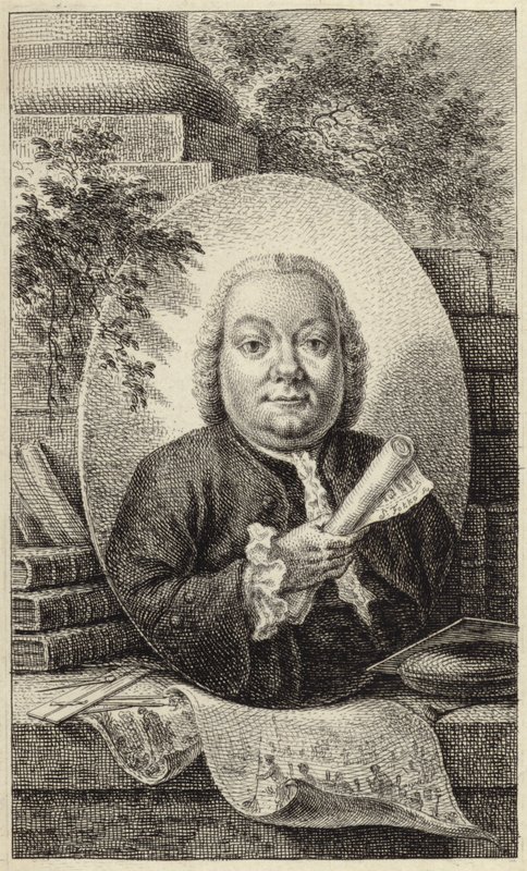 Portrett av en portrett mann i klær fra 1700-tallet av German School