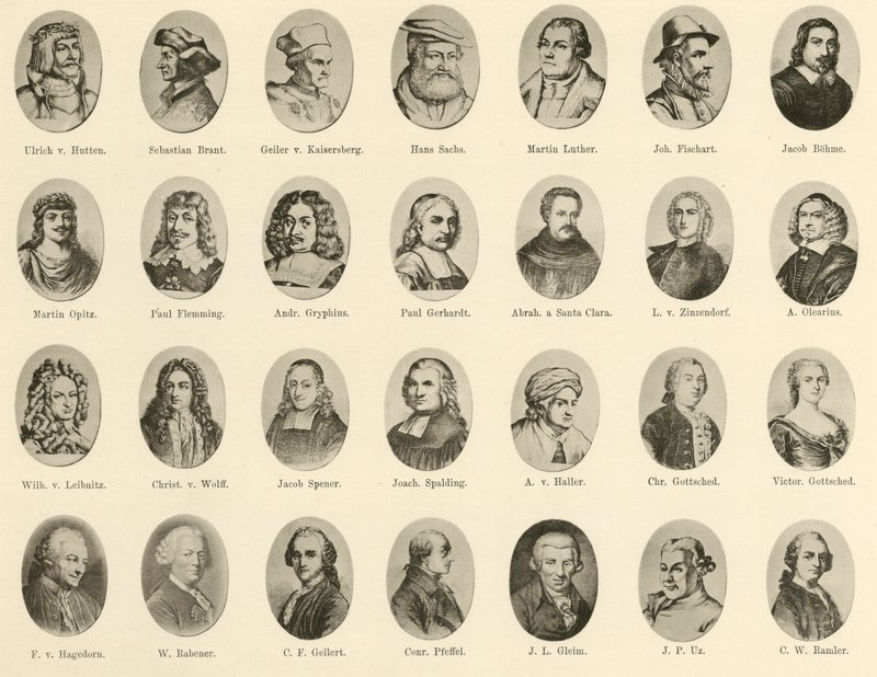 Portretter av kjente tyskere fra Knights of the German Spirit (litho) av German School