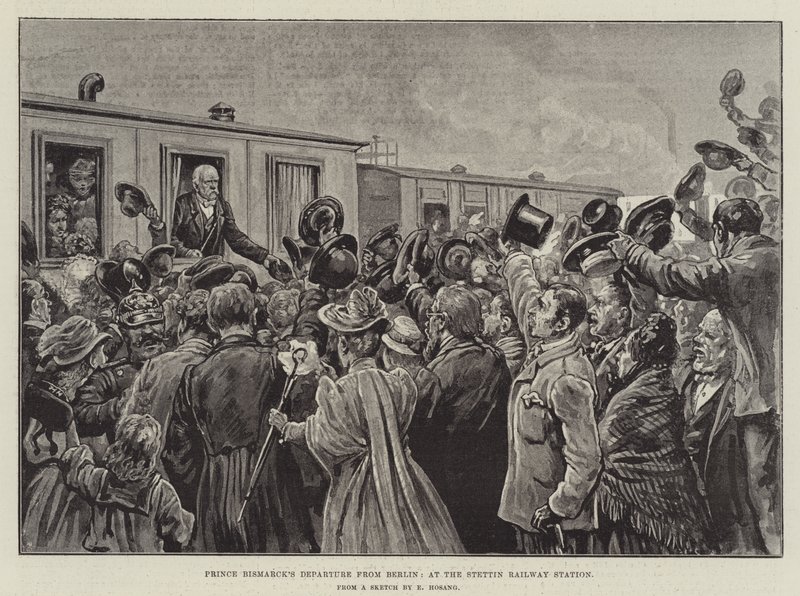 Prins Bismarcks avgang fra Berlin, ved Stettin jernbanestasjon (gravering) av German School
