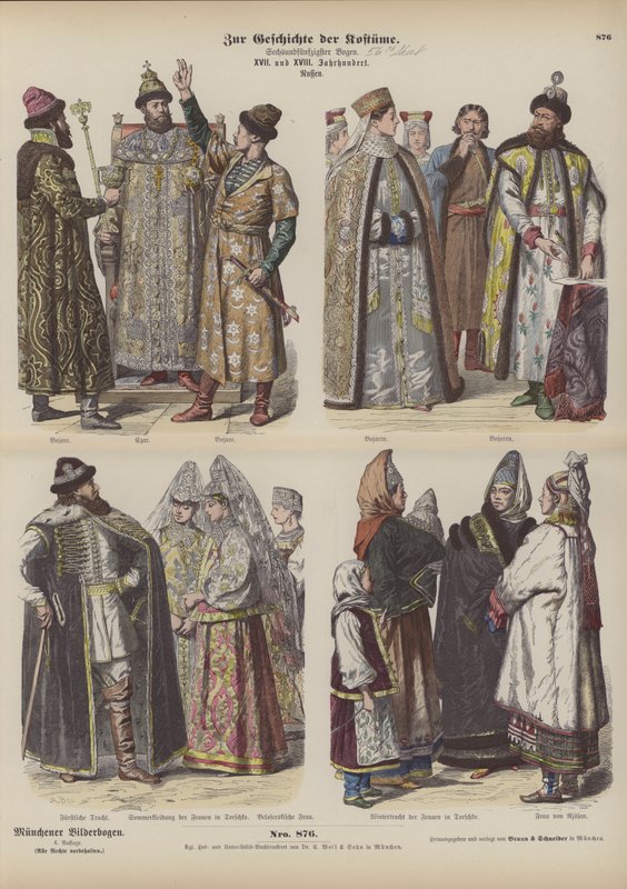 Russiske kostymer, 1600- og 1700-tallet av German School