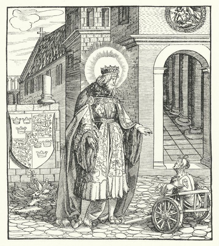 St Edward the Confessor, konge av England (gravering) av German School