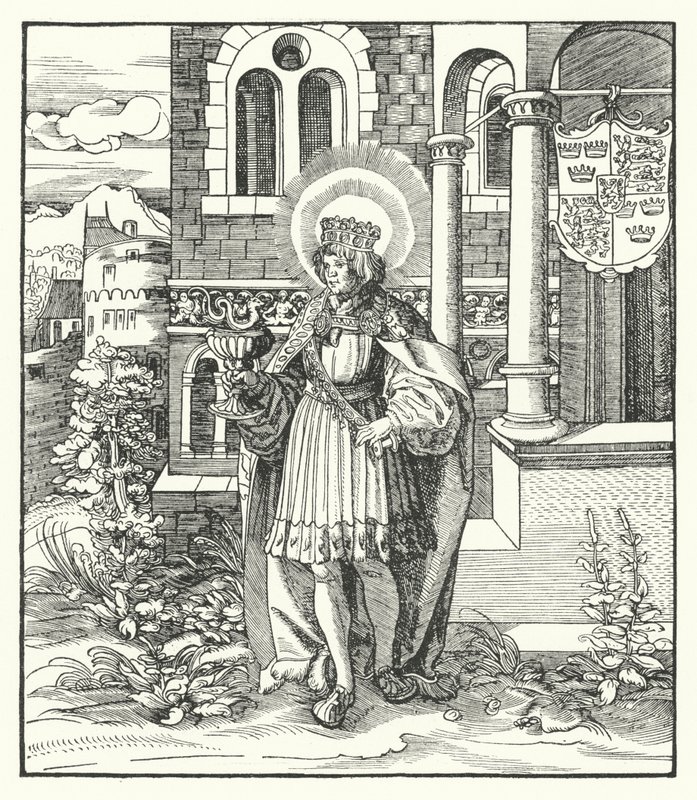 St Edward the Martyr, King of England (gravering) av German School
