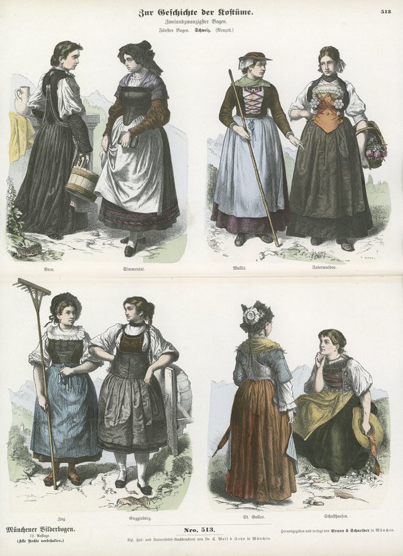 Sveitsiske kostymer, 1800-tallet av German School