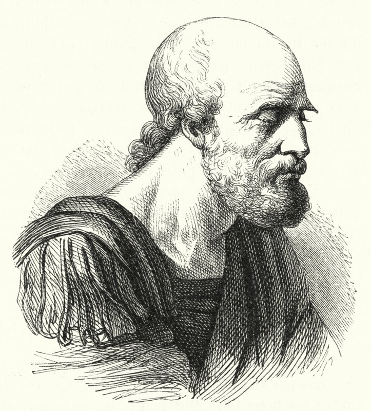 Den bysantinske generalen Belisarius som en gammel mann (gravering) av German School