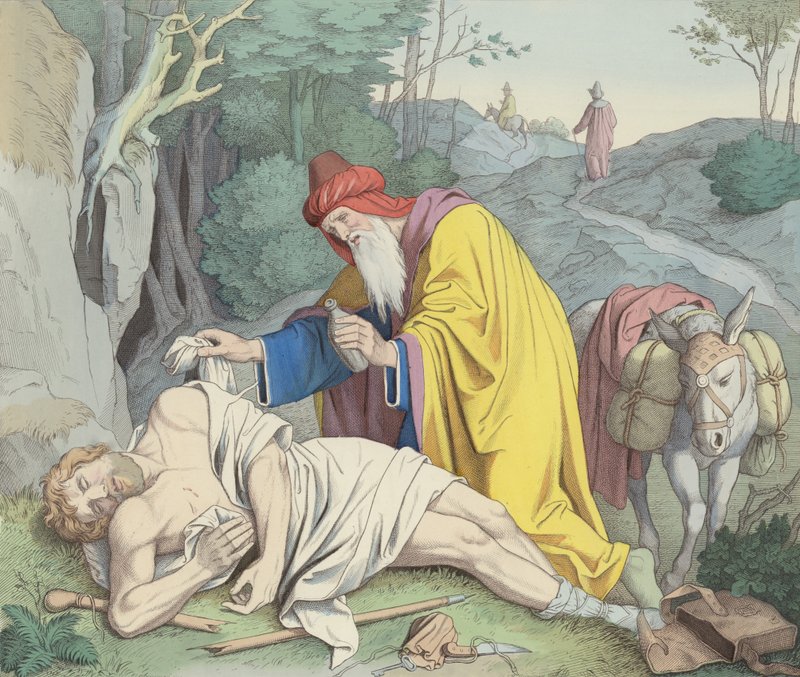 Den barmhjertige samaritan av German School