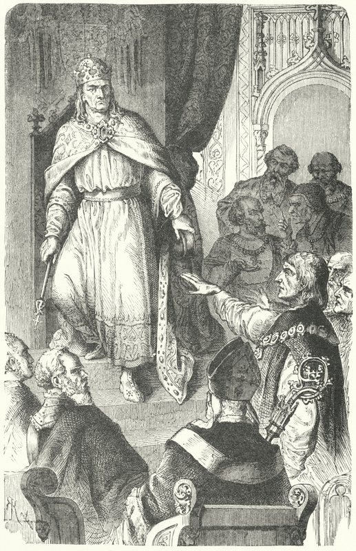 Den hellige romerske keiseren Charles IV utsteder Golden Bull fra 1356 (gravering) av German School