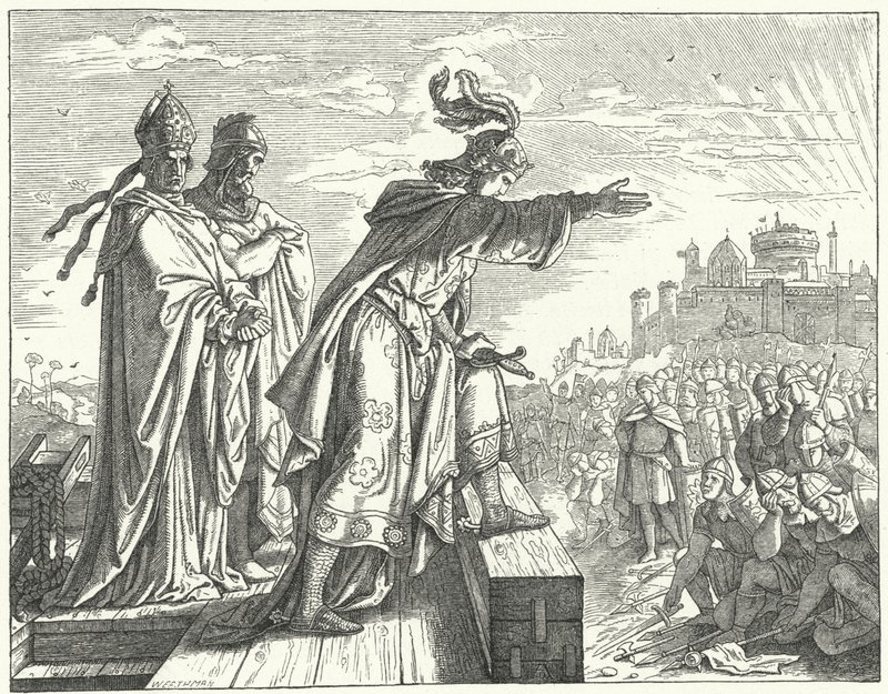 Den hellige romerske keiseren Otto III anklager romerne for illojalitet (gravering) av German School