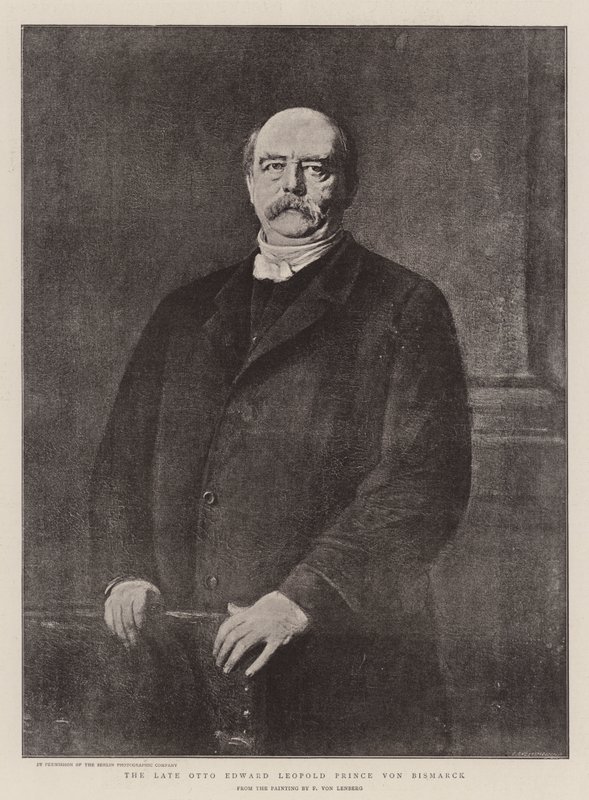 Den avdøde Otto Edward Leopold Prince von Bismarck (litho) av German School