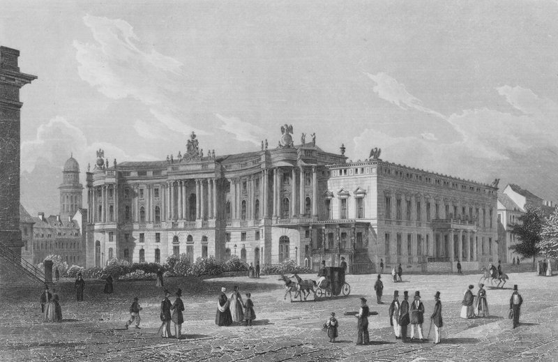 Biblioteket og palasset til prinsene av Preussen, Berlin (stålgravering) av German School