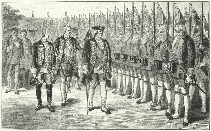 Potsdamer Riesengarde , infanteriregiment av høyere enn gjennomsnittet soldater i hæren til Frederick William I av Preussen, 1700-tallet av German School