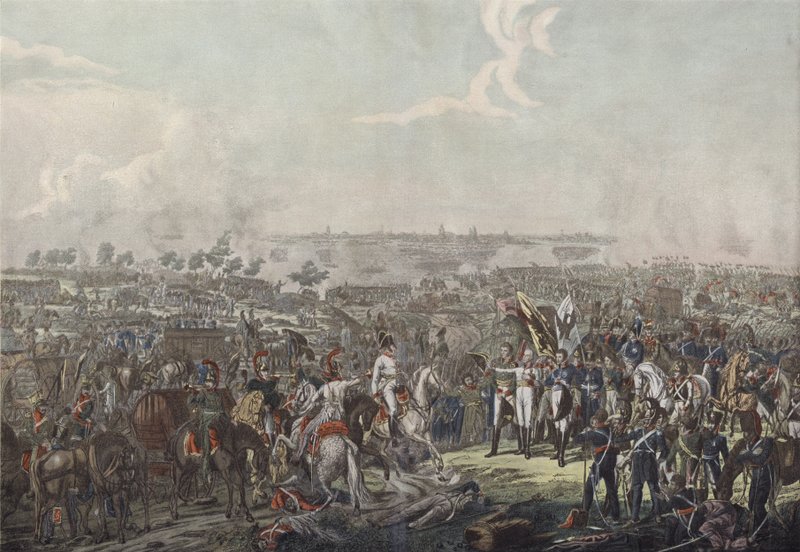 Prinsen av Schwarzenberg bringer nyheten om seier i slaget ved Leipzig til de allierte suverene om kvelden 18. oktober 1813 av German School