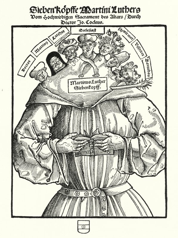 De syv hodene til Martin Luther (gravering) av German School