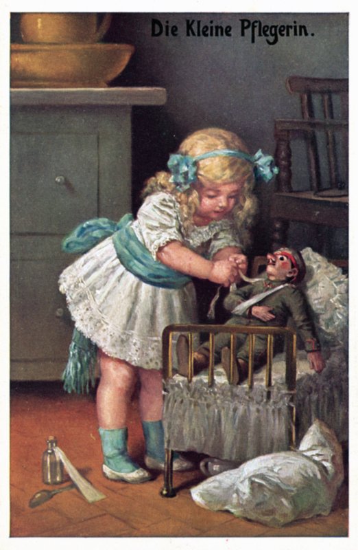 Den lille sykepleieren (farge litho) av German School