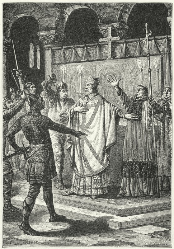 Drapet på Thomas a Becket i Canterbury katedral av German School