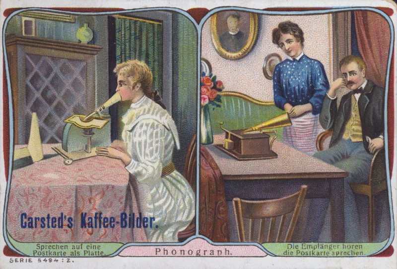 Fonografen som brukes til å sende talemeldinger av German School