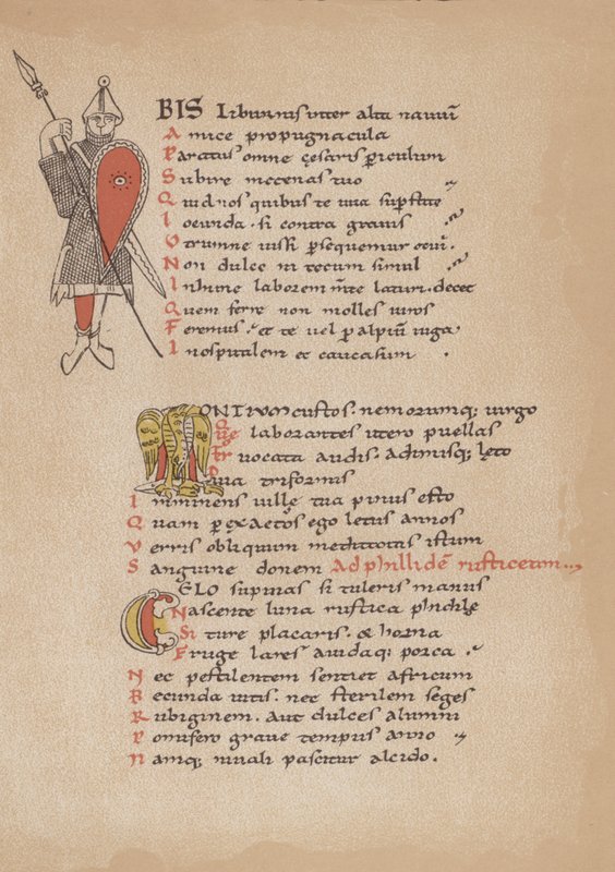 Poesien til Horace i et fransk manuskript fra 1100-tallet av German School