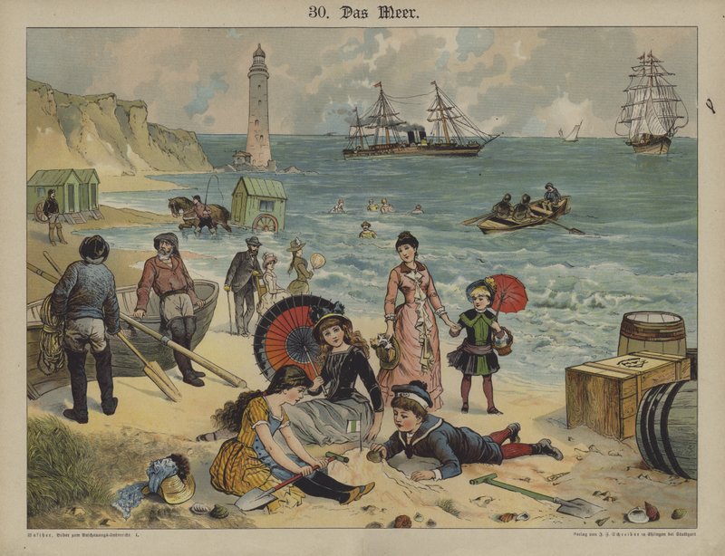 Havet (farge litho) av German School