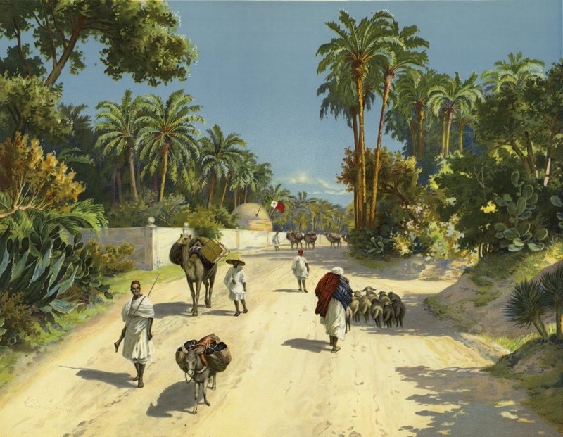Tripoli, Libya, Afrika (kromolitho) av German School