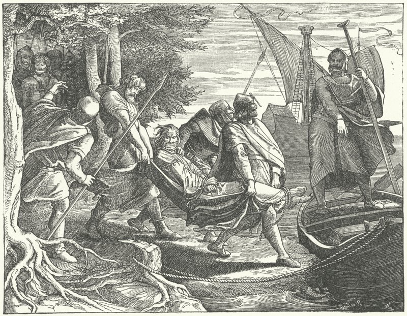 Valdemar II av Danmark tatt til fange av Henrik I, grev av Schwerin av German School
