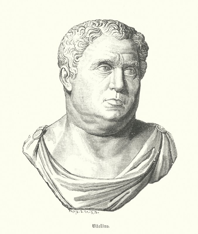 Vitellius, romersk keiser (gravering) av German School