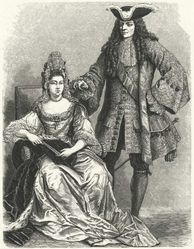 William III og Mary II, konge og dronning av England (gravering) av German School