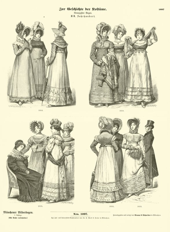 Damekostyme, 1800-tallet av German School