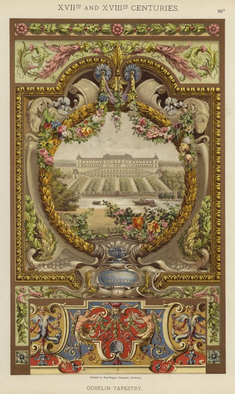 XVIIth og XVIIIth Centuries, Gobelin-Tapestry (farge litho) av German School