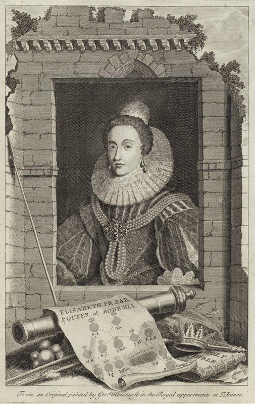 Portrett av Elizabeth Stuart, dronning av Böhmen av Gerrit van Honthorst