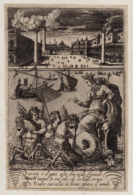 Utsikt over Markusplassen, Venezia (gravering) av Giacomo Franco