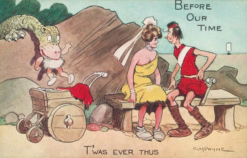 Forhistorisk liv (farge litho) av Gilbert Morris Payne