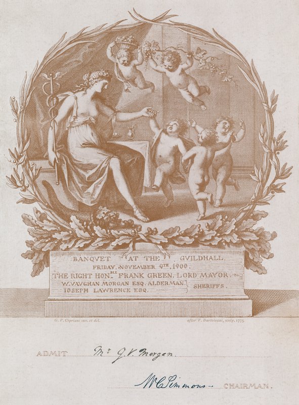 Invitasjon til en bankett i Guildhall, London, 9. november 1900 av Giovanni Battista Cipriani