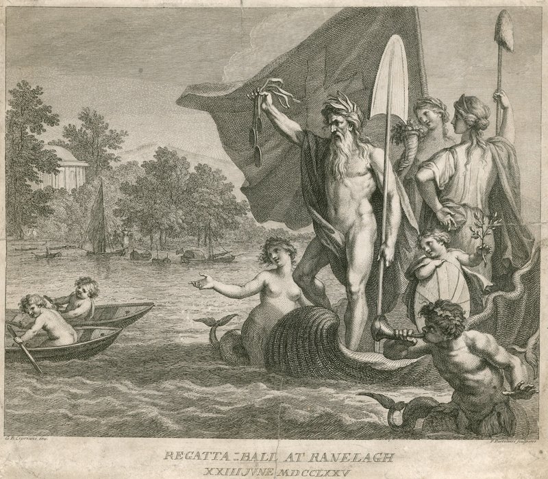 Regattaball ved Ranelagh Gardens, Millbank, London, 23. juni 1775 av Giovanni Battista Cipriani