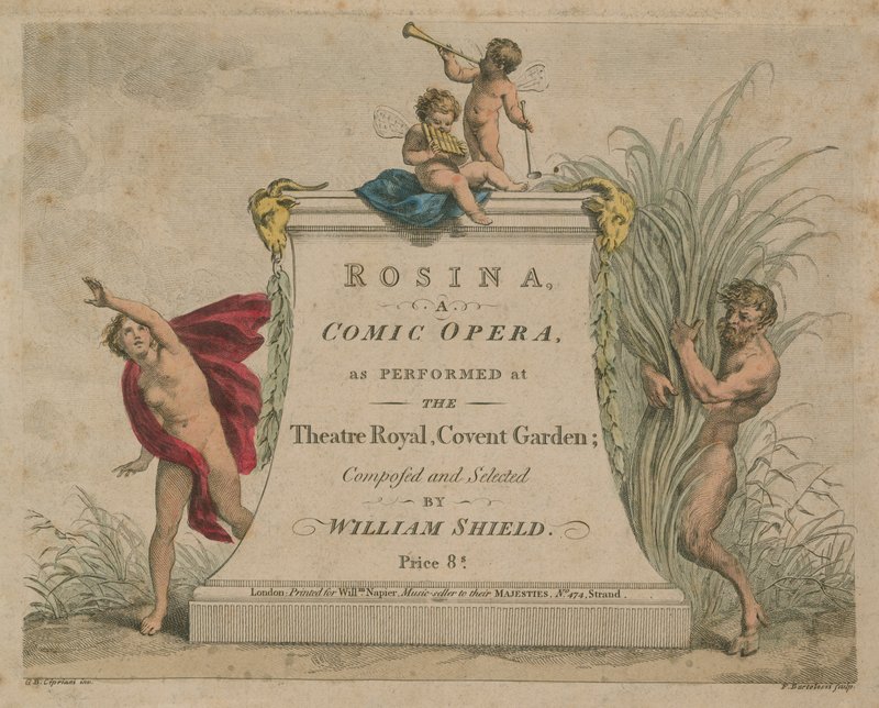 Rosina, en komisk opera fremført på Theatre Royal, Covent Garden av Giovanni Battista Cipriani