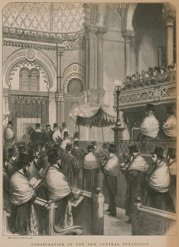 Innvielsen av den nye sentralsynagogen (gravering) av Godefroy Durand