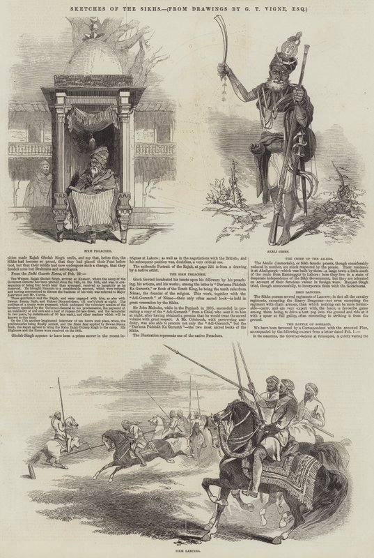 Skisser av sikhene av Godfrey Thomas Vigne